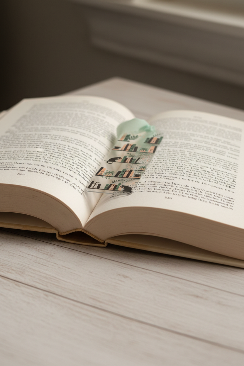 Cat bookshelf bookmark